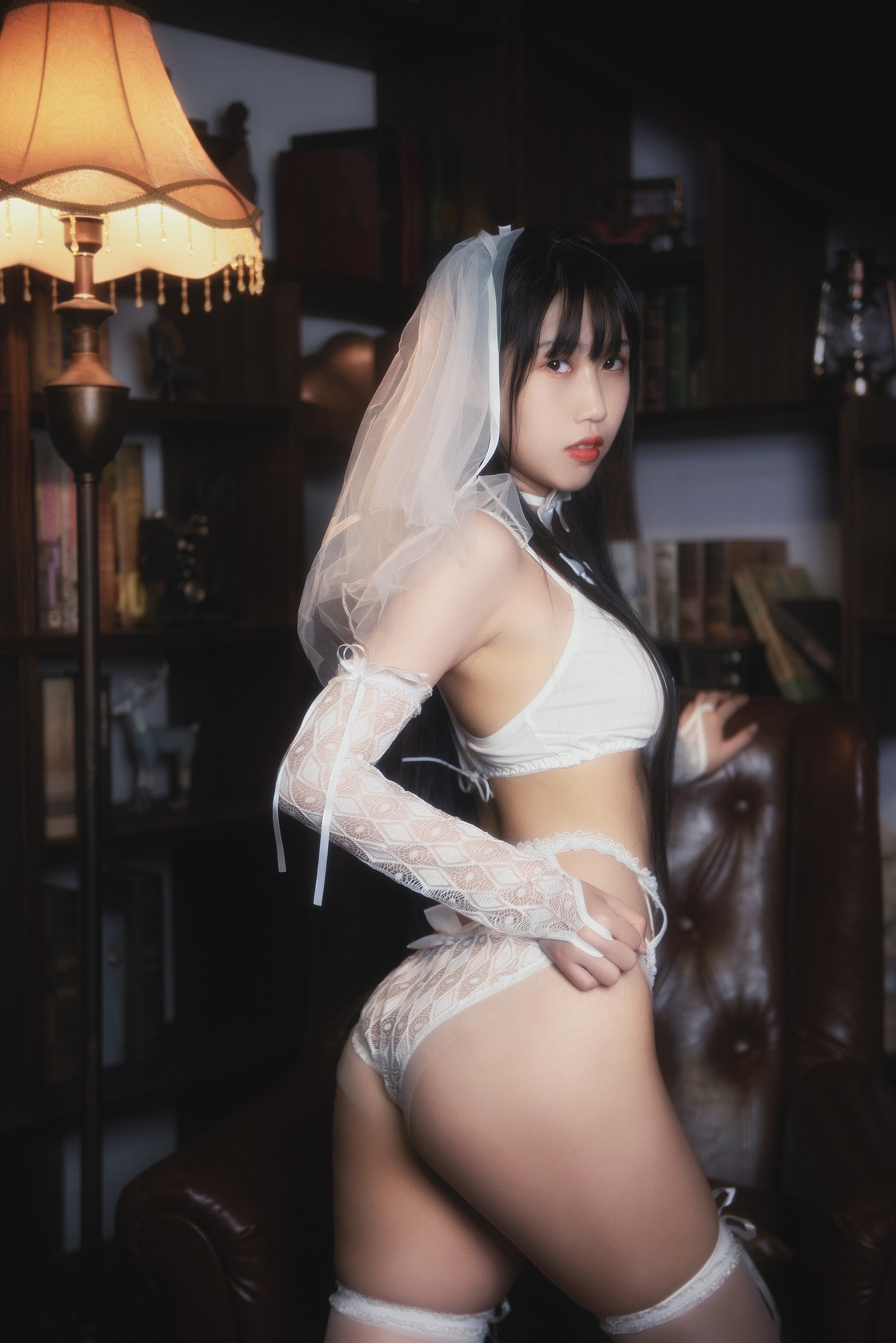 图片[1]-不呆猫 – NO.022 白色情趣婚纱 [24P]-XikXak